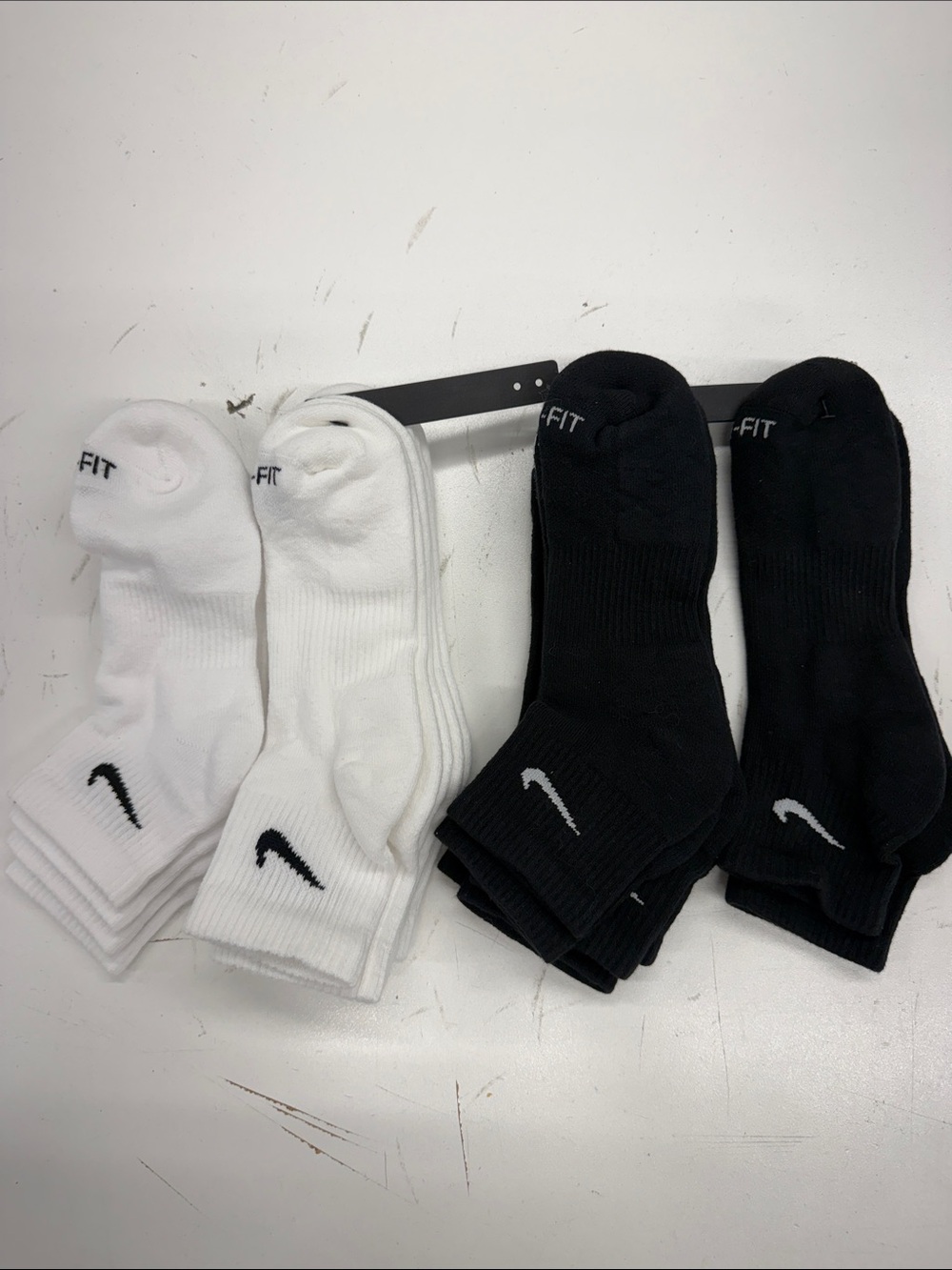 Nike Ankle Dri Fit Plus Socks — Black & White - 9 Pairs New